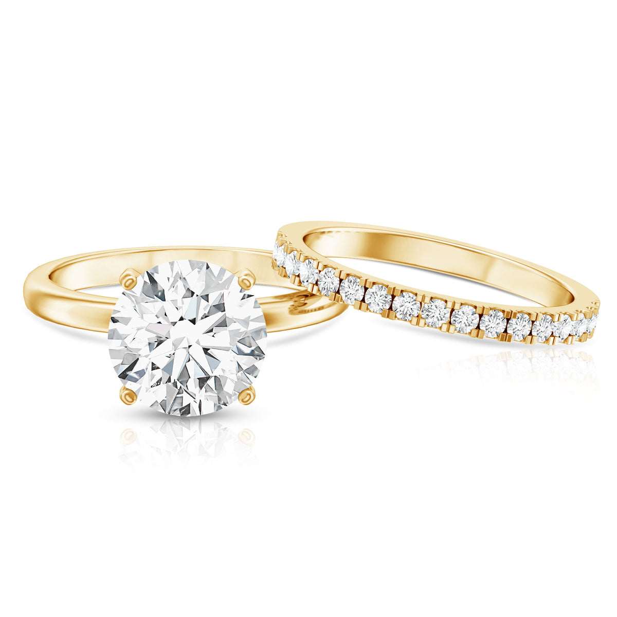 IGI Graded 4 Carat Lab Diamond Round Engagement Ring with Enhancer Lab - ( E-VS1 ) - Rosec Jewels