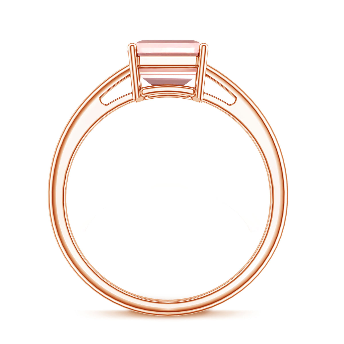 Rosec Jewels-3 Carat Lab Pink Diamond Emerald Cut Solitaire Engagement Ring with IGI Certificate
