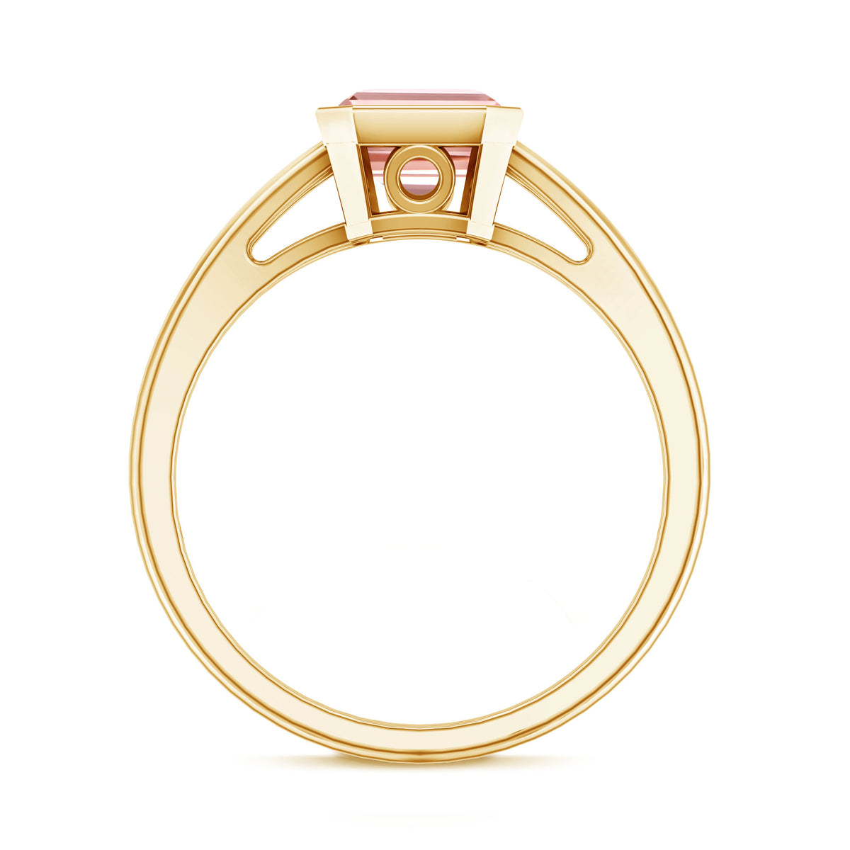 Rosec Jewels-IGI Graded 2 Carat Emerald Cut Split Shank Engagement Ring with Lab Grown Pink Diamond