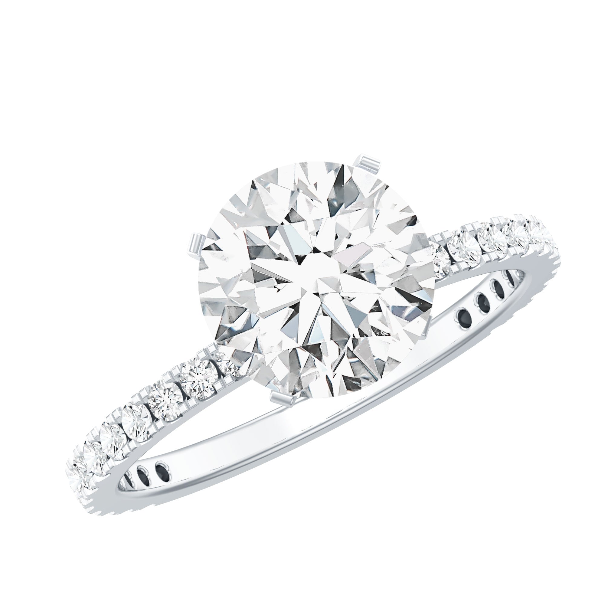 Peg Head Set Moissanite Solitaire Engagement Ring