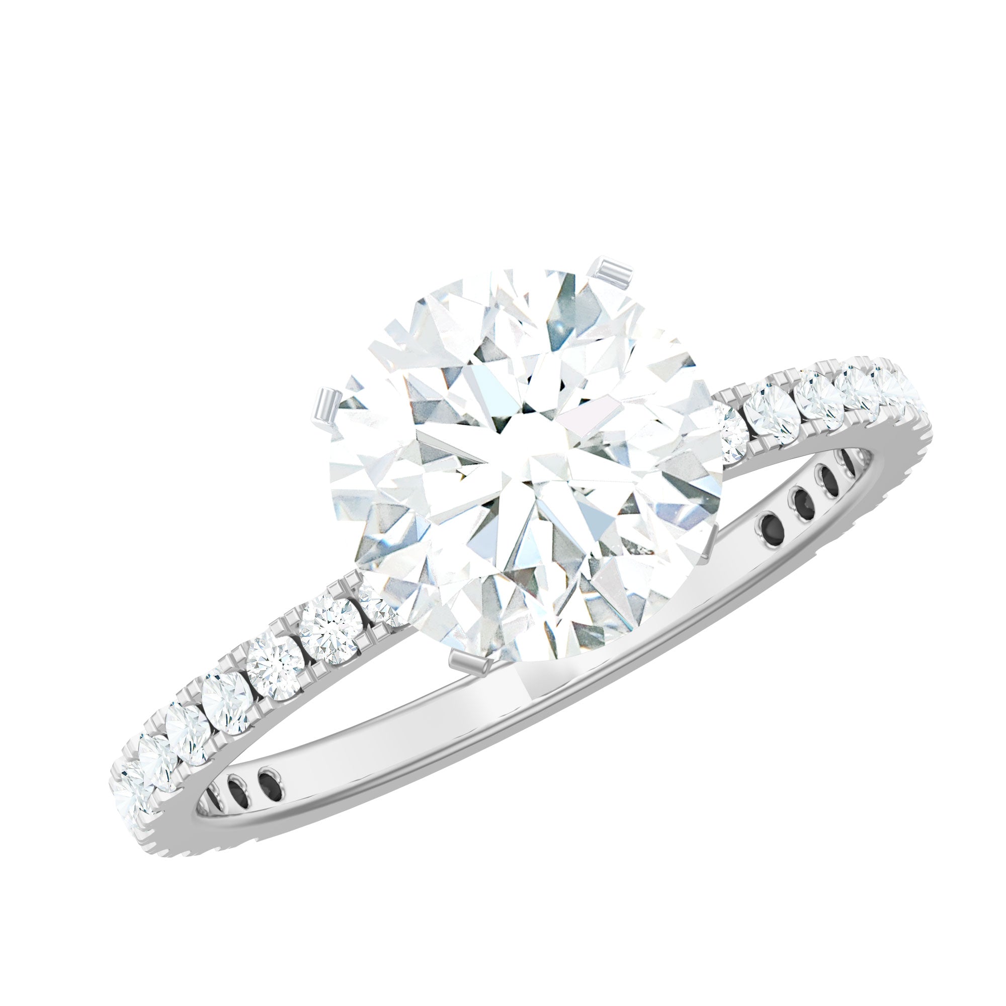 Peg Head Set Moissanite Solitaire Engagement Ring