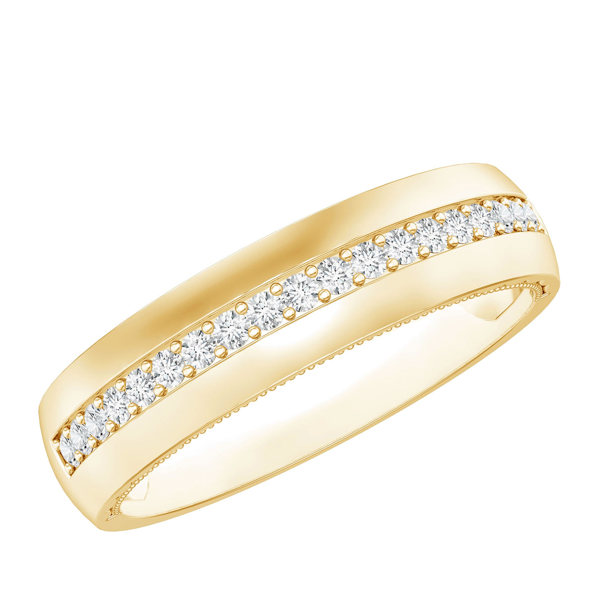 Certified Moissanite Classic Wedding Band Ring D-VS1 - Rosec Jewels