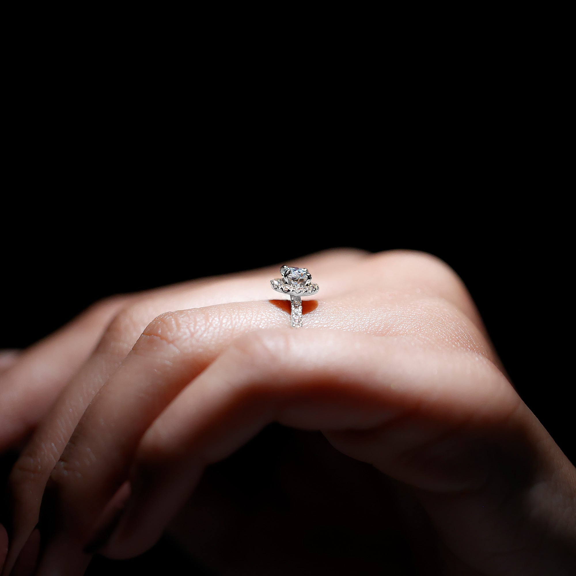 Certified Moissanite Promise Ring For Engagement D-VS1 - Rosec Jewels