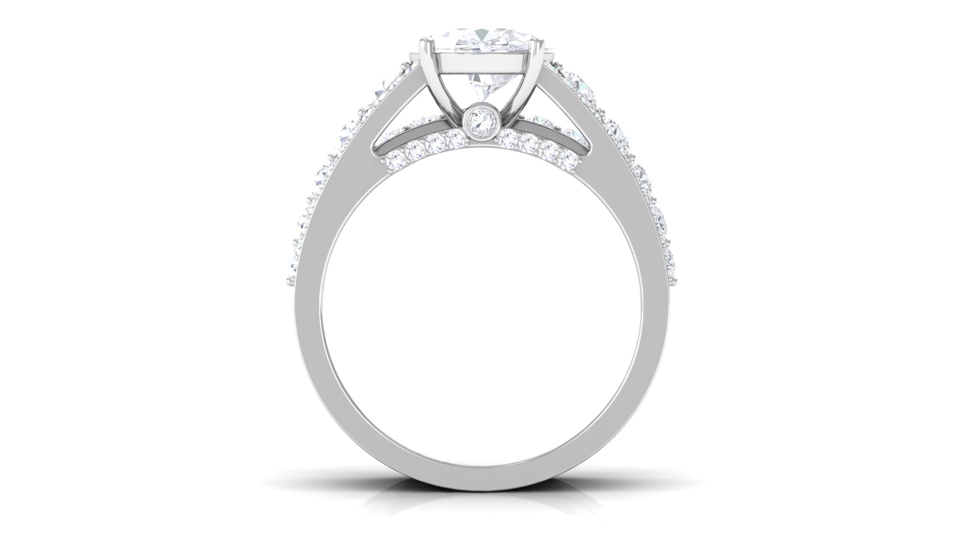 Zircon Designer Wedding Ring Set with Band AAAA - Rosec Jewels