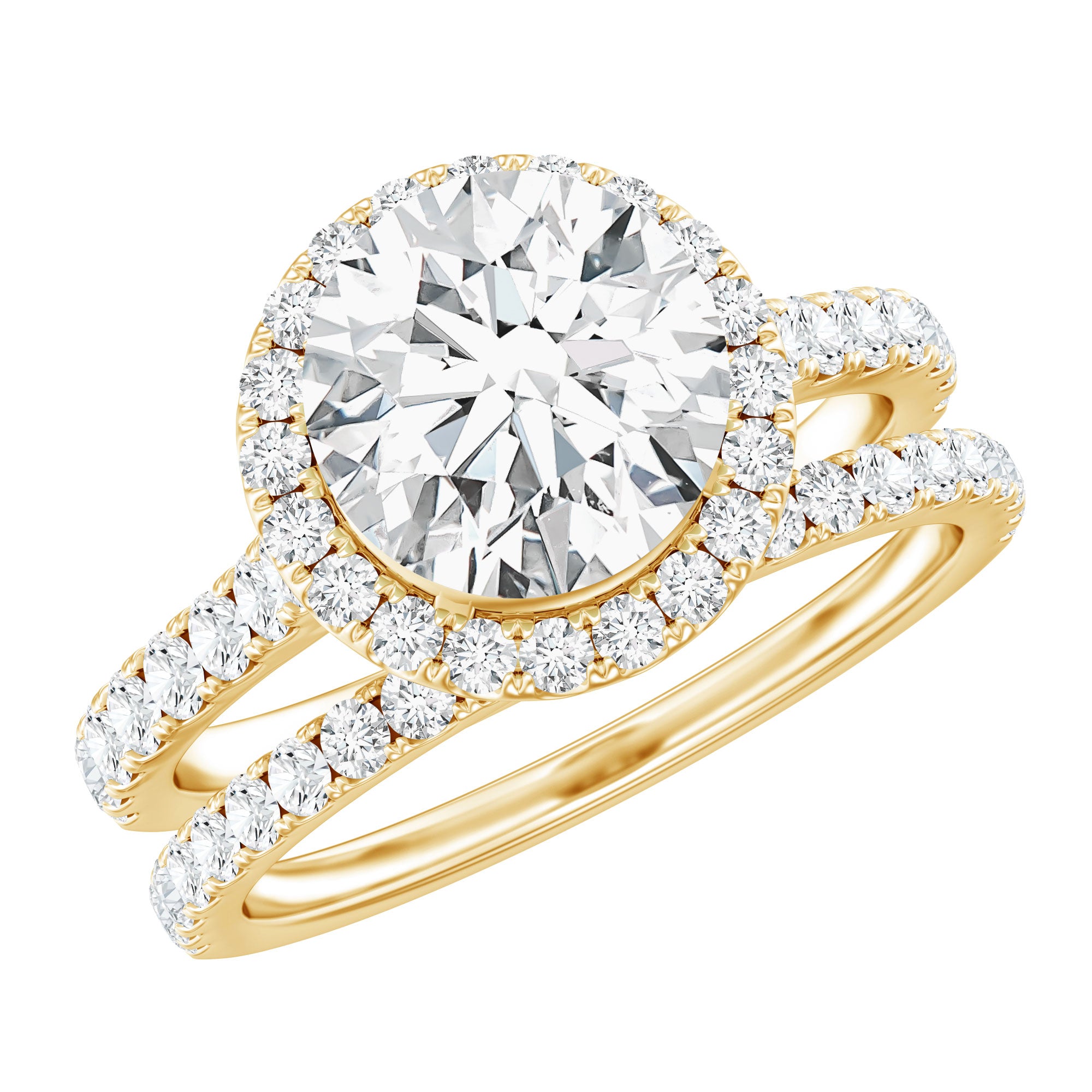 3 CT Moissanite Classic Wedding Ring Set D-VS1 - Rosec Jewels