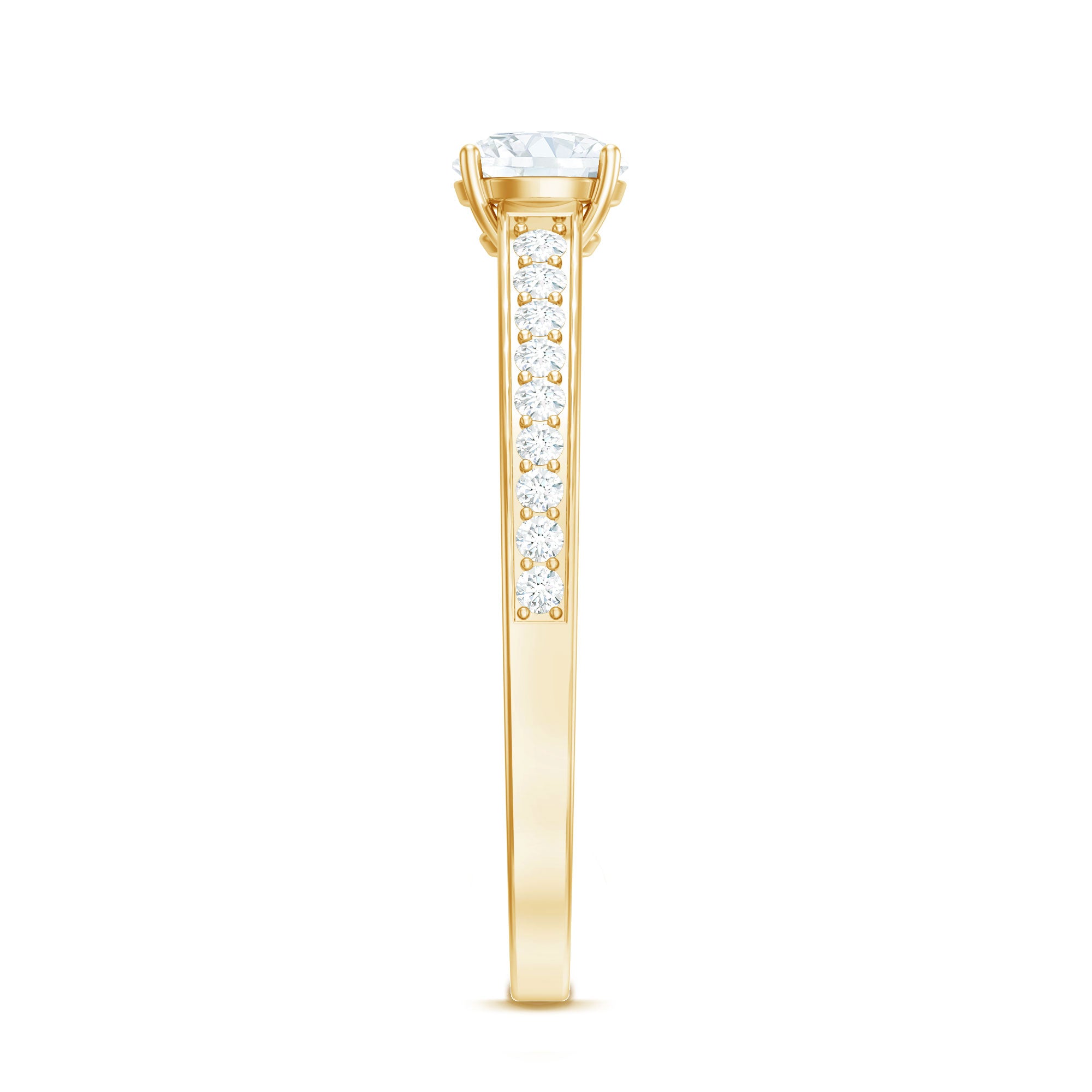 Cubic Zirconia Engagement Ring with Side Stones AAAA - Rosec Jewels