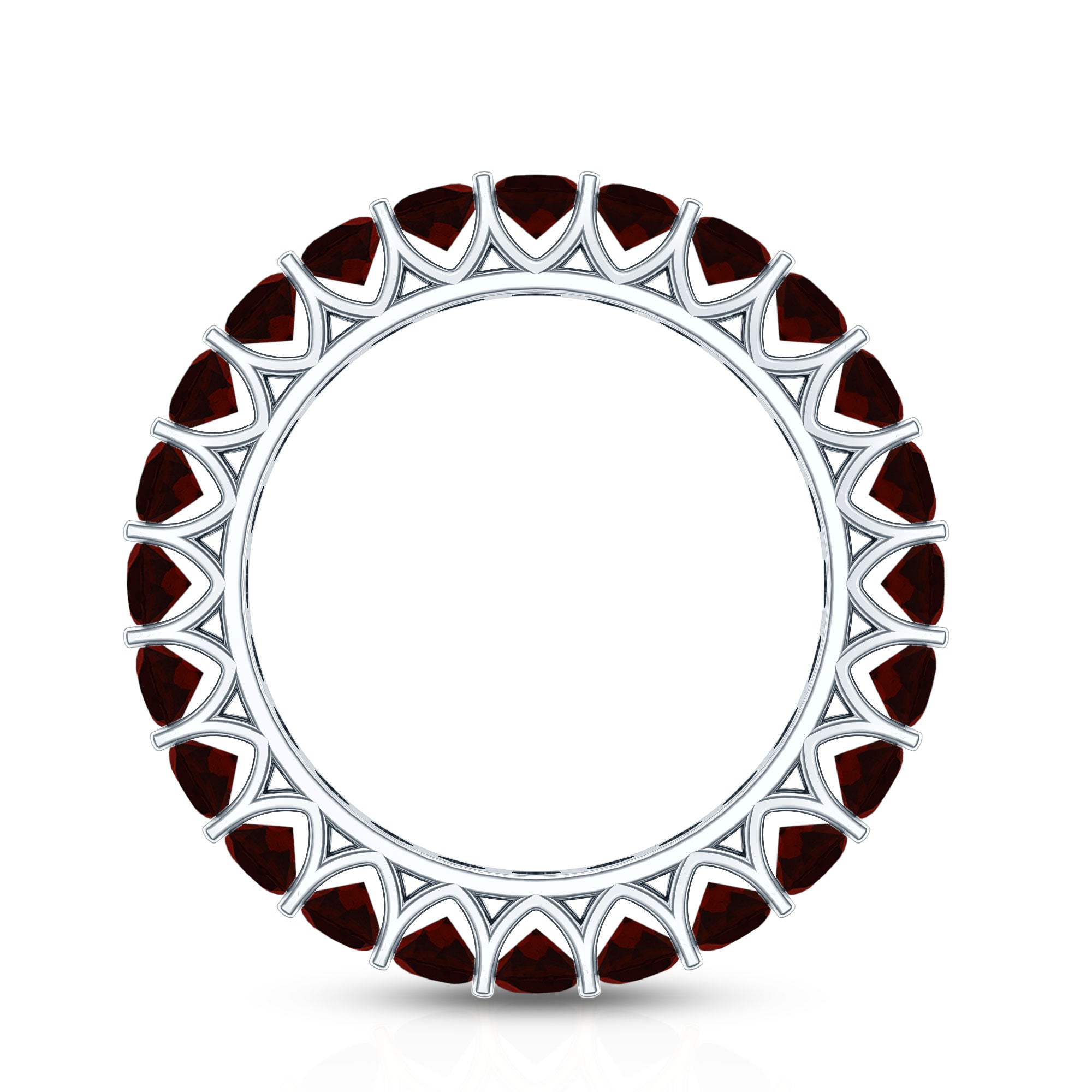 Certified Real Oval Garnet Eternity Ring for Anniversary AAA - Rosec Jewels