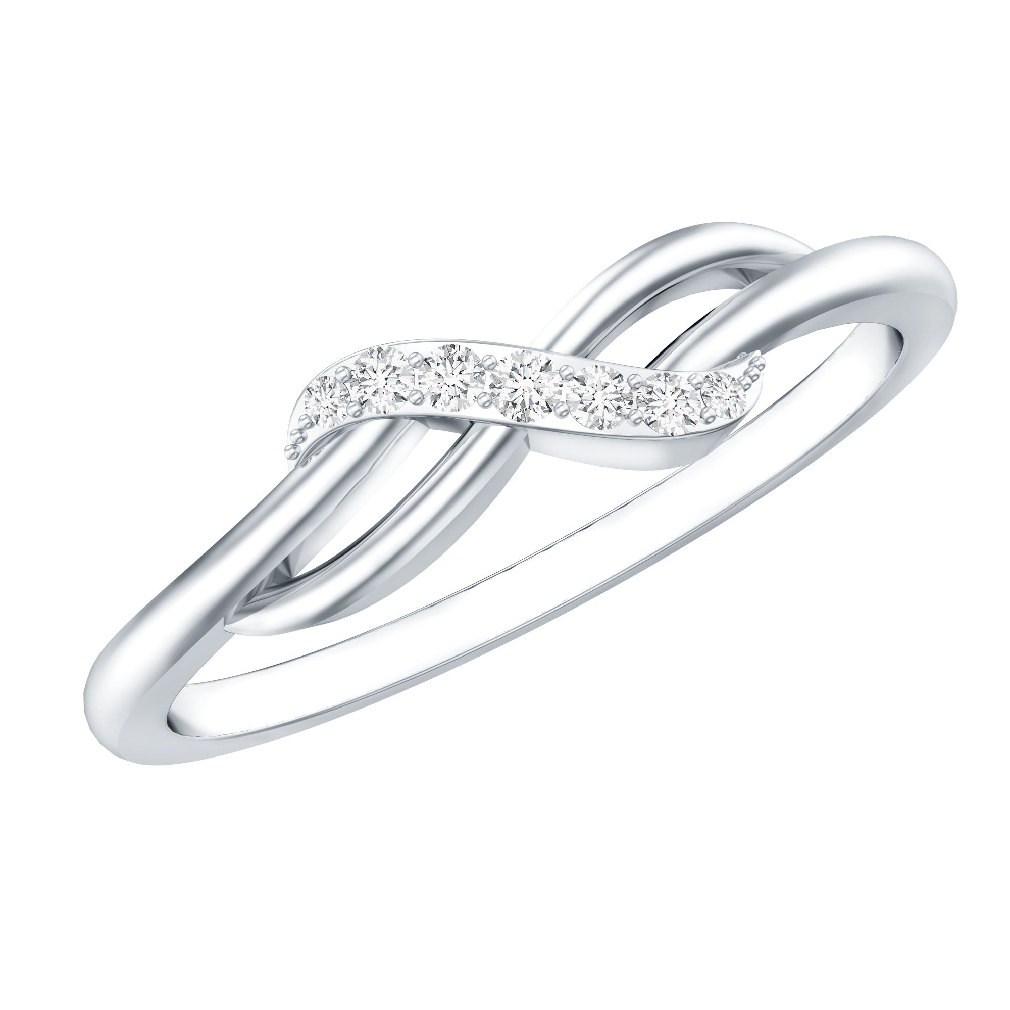 Certified Diamond Infinity Promise Ring For Her Natural - ( HI-SI ) - Rosec Jewels