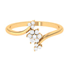 1/4 CT Diamond Floral Cluster Bypass Ring in Gold Diamond - ( HI-SI ) - Color and Clarity - Rosec Jewels