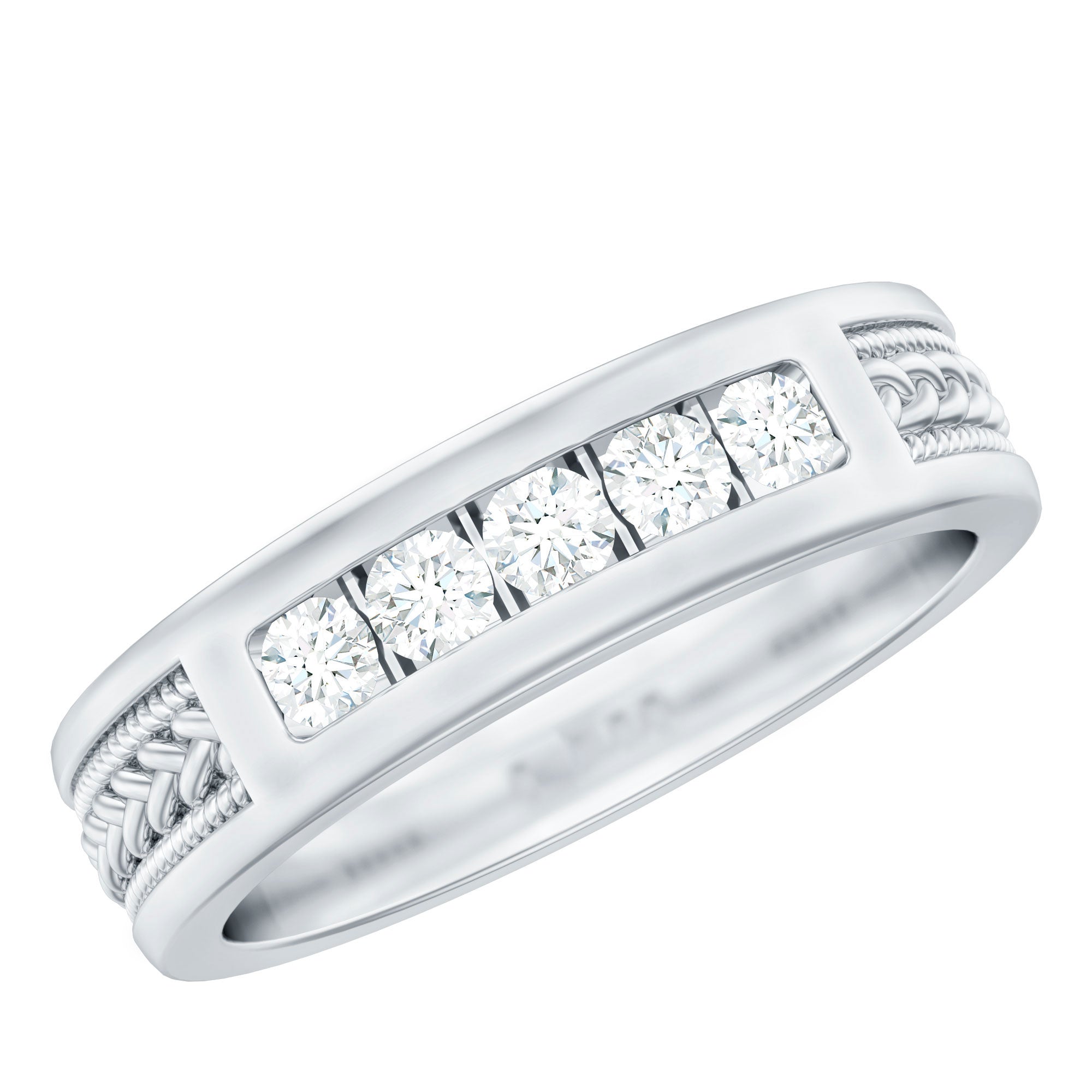 Lab Grown Diamond Mens Wedding Band Ring