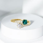 1.25 CT Genuine Emerald and Moissanite Two Stone Bypass Ring Emerald - ( AAA ) - Quality - Rosec Jewels