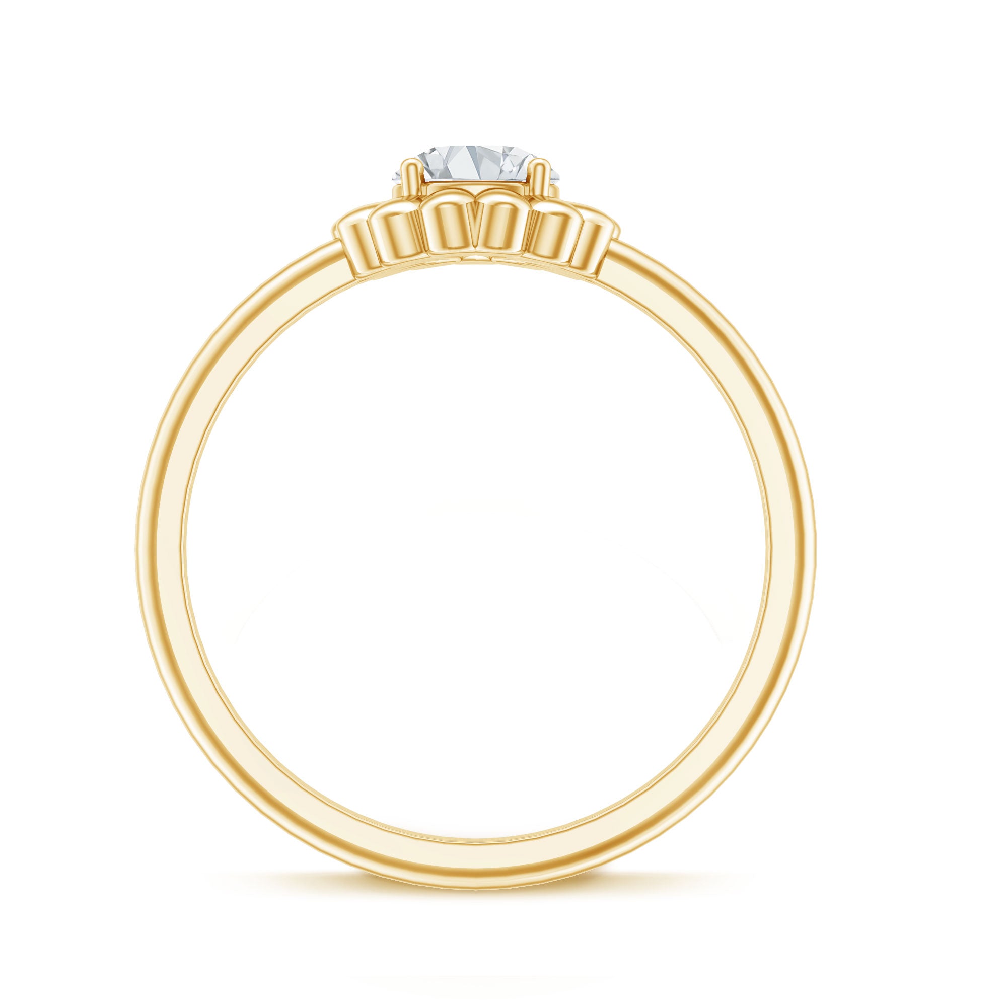 Brilliant Cut Moissanite Flower Promise Ring with Certificate D-VS1 - Rosec Jewels