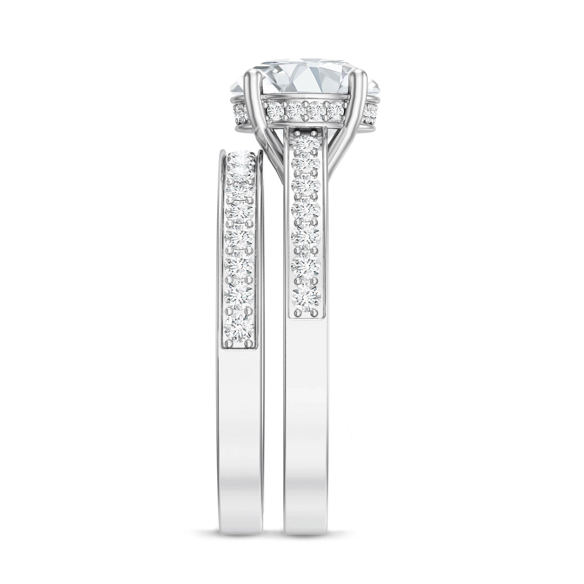 Rosec Jewels-IGI Certified 2 Carat Lab Grown Diamond Engagement Ring with Wedding Band