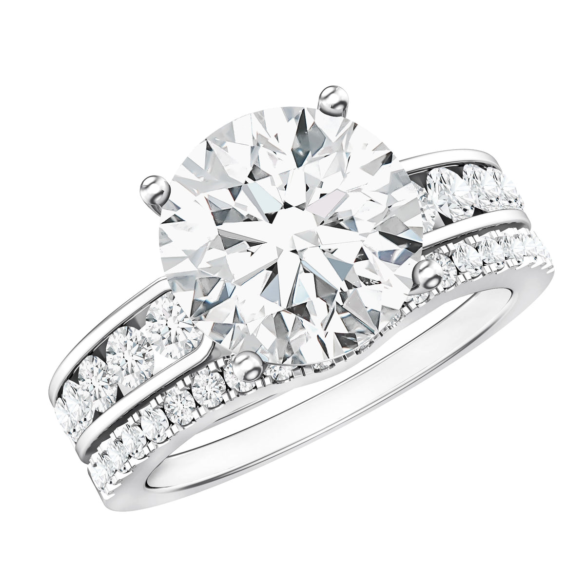 Rosec Jewels-IGI Verified 4 Carat Lab Grown Diamond Engagement Ring with Enhancer