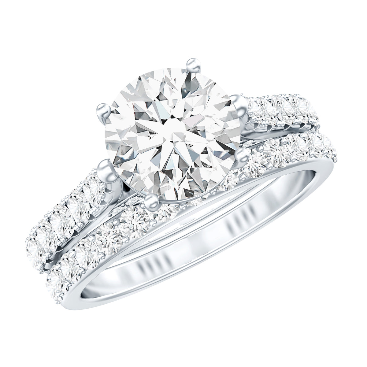 Rosec Jewels-2 Carat Lab Grown Diamond Wedding Ring Set with IGI Certificate