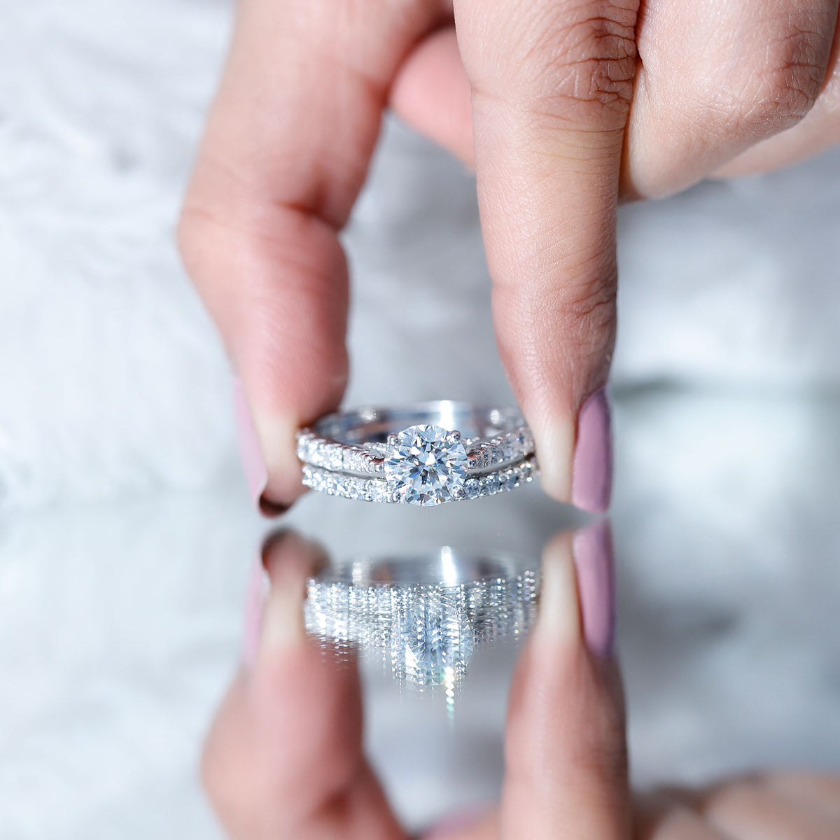Rosec Jewels-2 Carat Lab Grown Diamond Wedding Ring Set with IGI Certificate