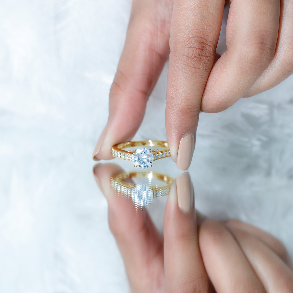 Rosec Jewels-2 Carat Round Lab Grown Diamond Classic Engagement Ring with IGI Certificate