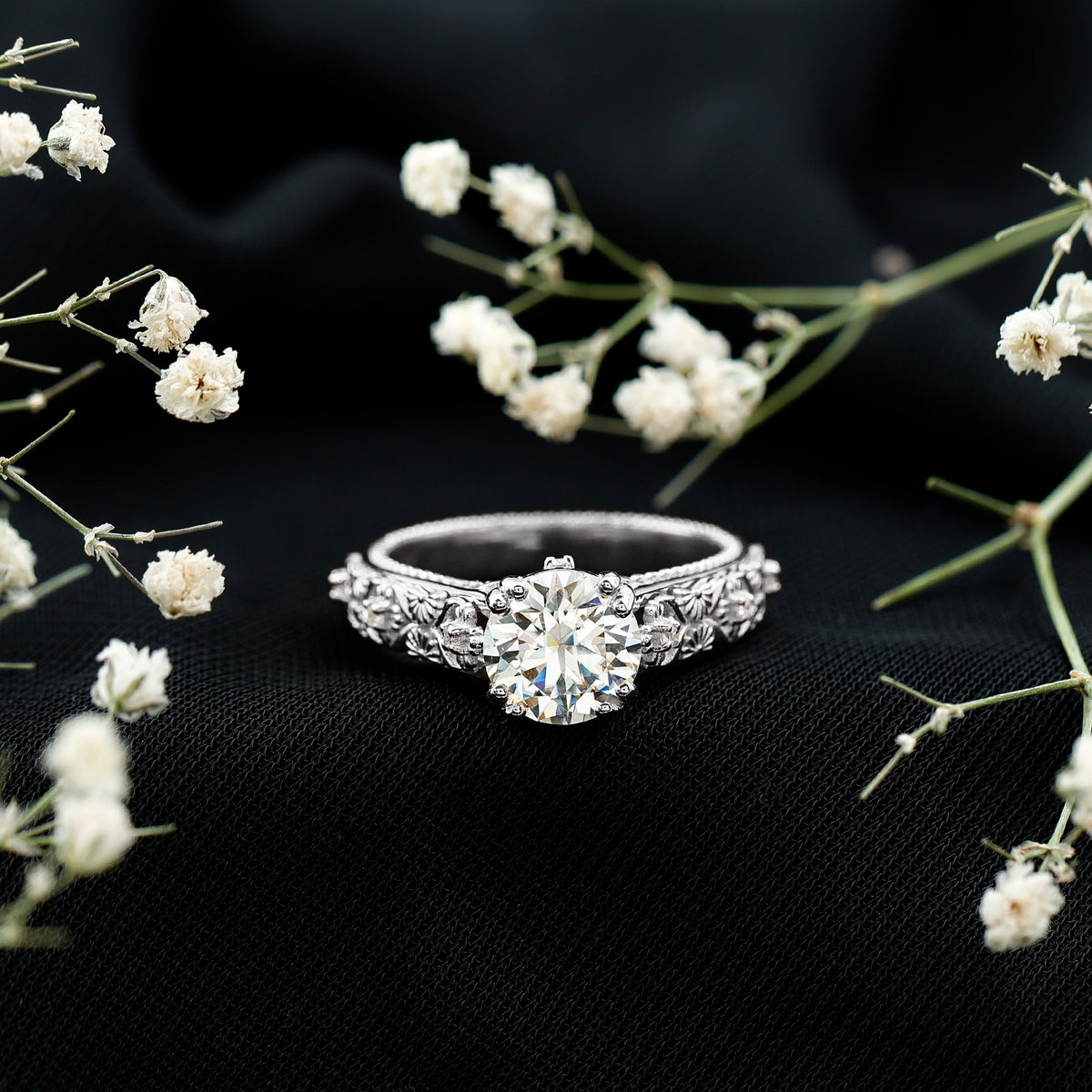 Rosec Jewels-2 Carat Lab Grown Diamond Nature Inspired Engagement Ring with IGI Certificate