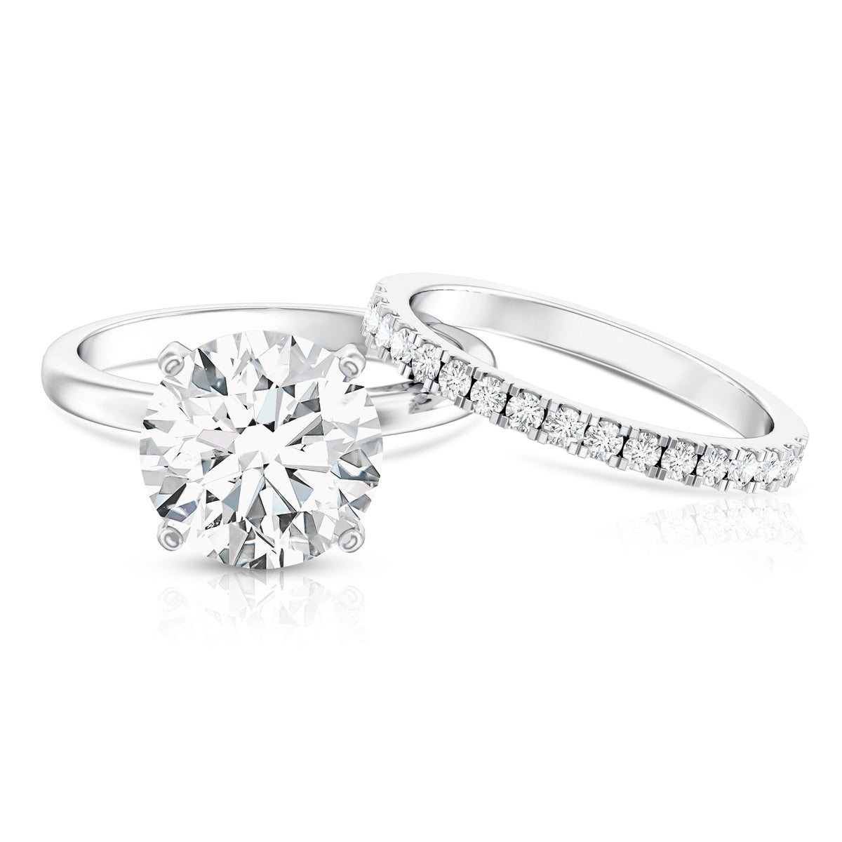 Rosec Jewels-5 Carat Solitaire Lab Grown Diamond Ring Set with IGI Certificate