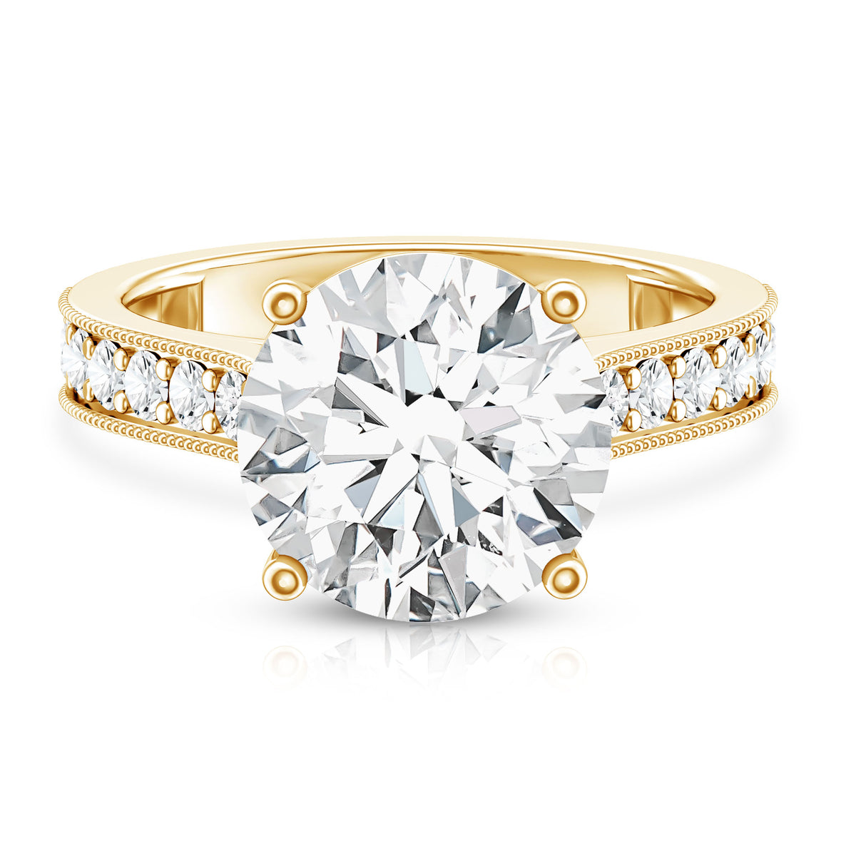Rosec Jewels-5 Carat Lab Grown Diamond Cathedral Engagement Ring with IGI Certificate