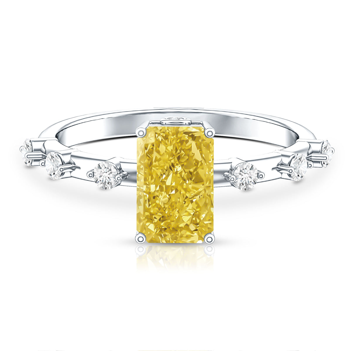 Rosec Jewels-2 Carat IGI Graded Lab Grown Yellow Radiant Cut Diamond Engagement Ring