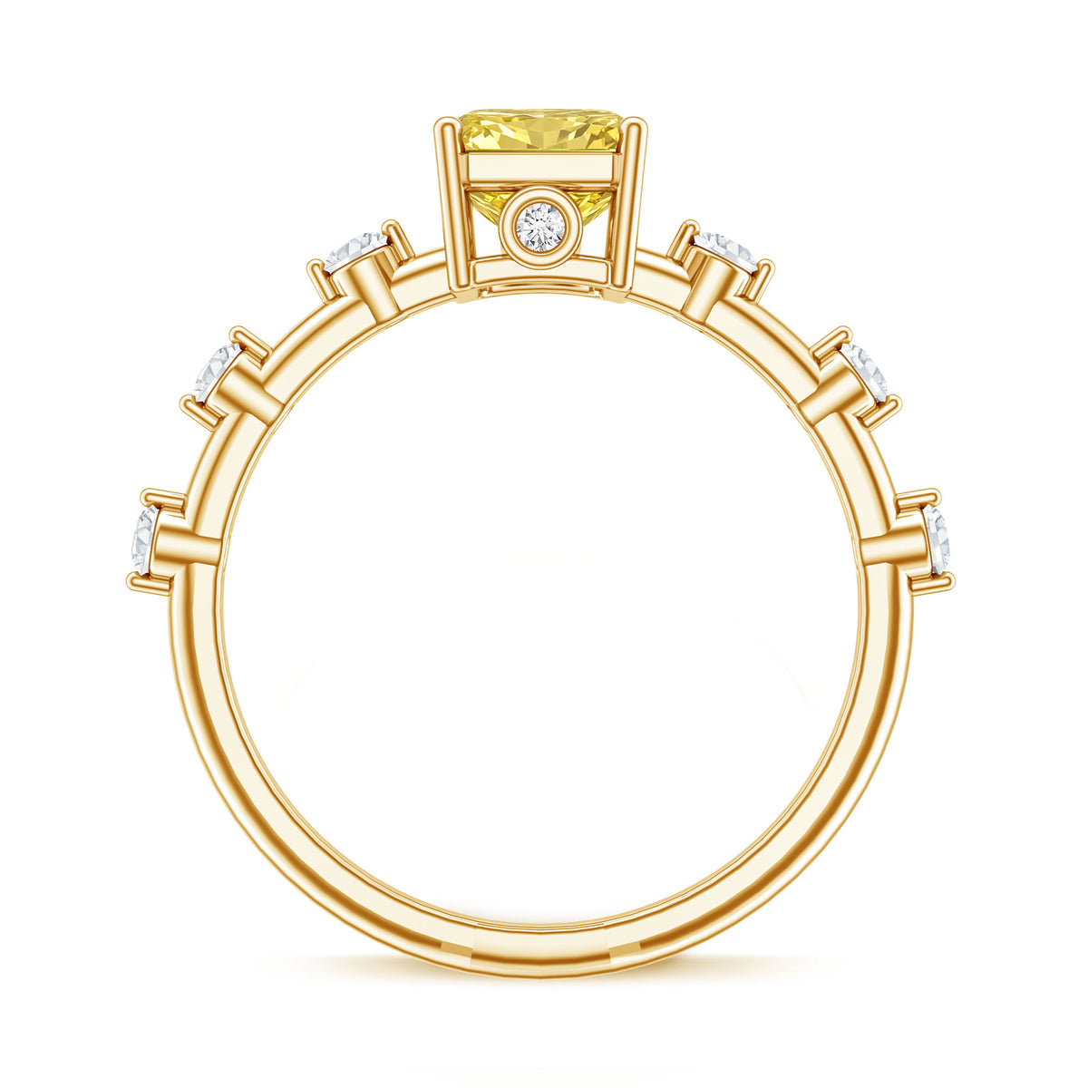 Rosec Jewels-2 Carat IGI Graded Lab Grown Yellow Radiant Cut Diamond Engagement Ring
