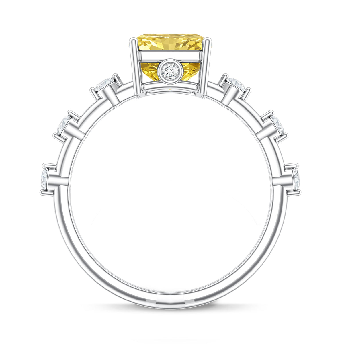 Rosec Jewels-IGI Certified 3 Carat Lab Grown Vivid Yellow Diamond Engagement Ring