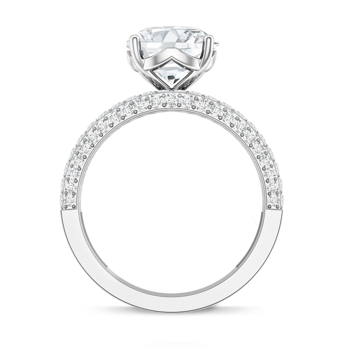 Rosec Jewels-IGI Verified Lab Grown Diamond 3 Carat Engagement Ring with Wedding Band