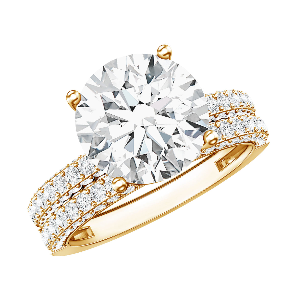 Rosec Jewels-4 Carat IGI Authenticated Lab Grown Diamond Wedding Ring Set for Women
