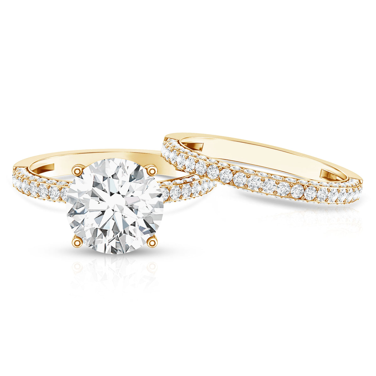 Rosec Jewels-4 Carat IGI Authenticated Lab Grown Diamond Wedding Ring Set for Women