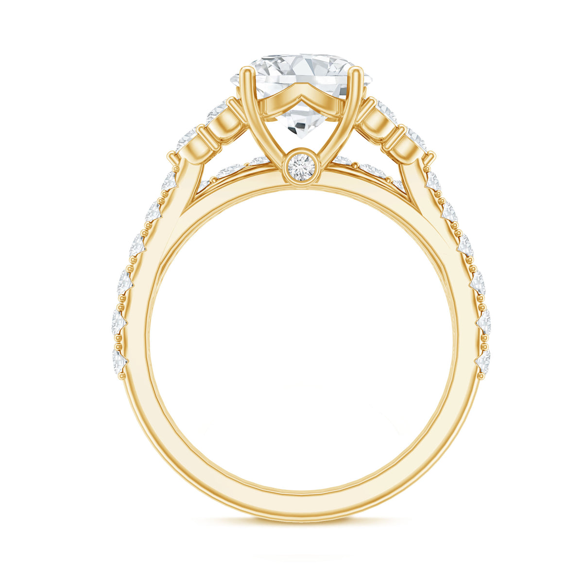 3 Carat Lab Diamond Engagement Ring Set with IGI Certificate Lab - ( E-VS1 ) - Rosec Jewels