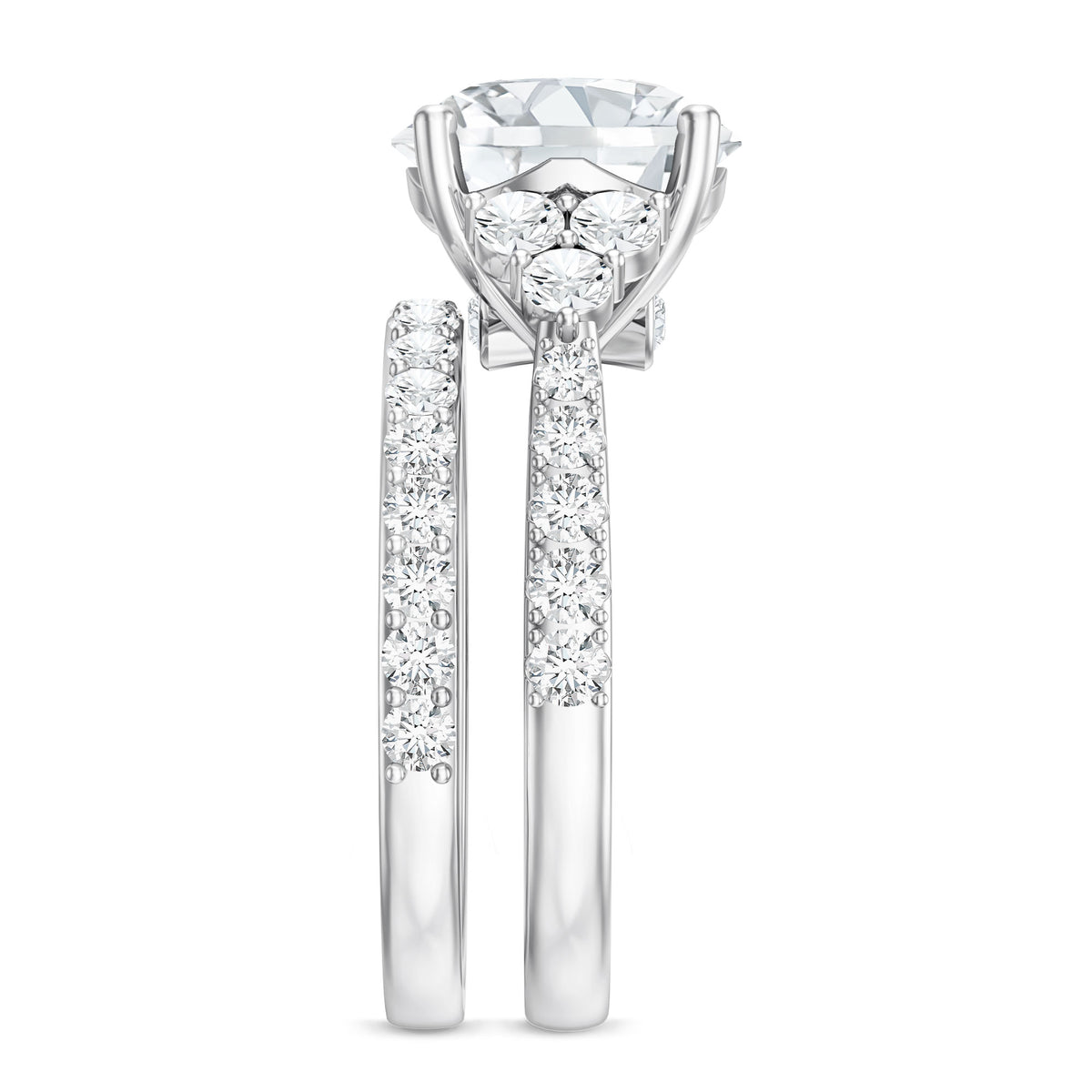 IGI Certified 4 Carat Lab Grown Diamond Engagement Ring with Enhancer Lab - ( E-VS1 ) - Rosec Jewels