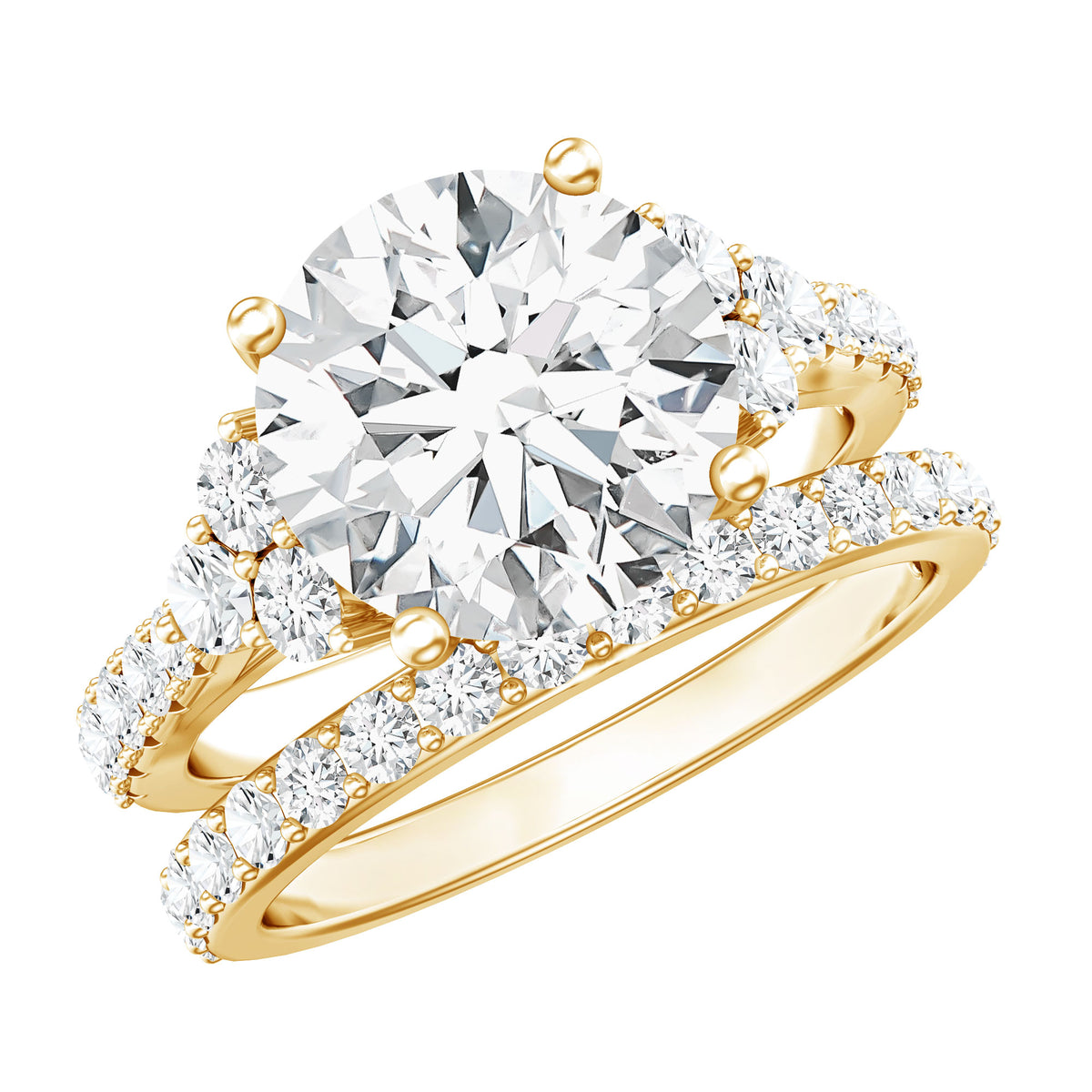 IGI Certified 4 Carat Lab Grown Diamond Engagement Ring with Enhancer Lab - ( E-VS1 ) - Rosec Jewels