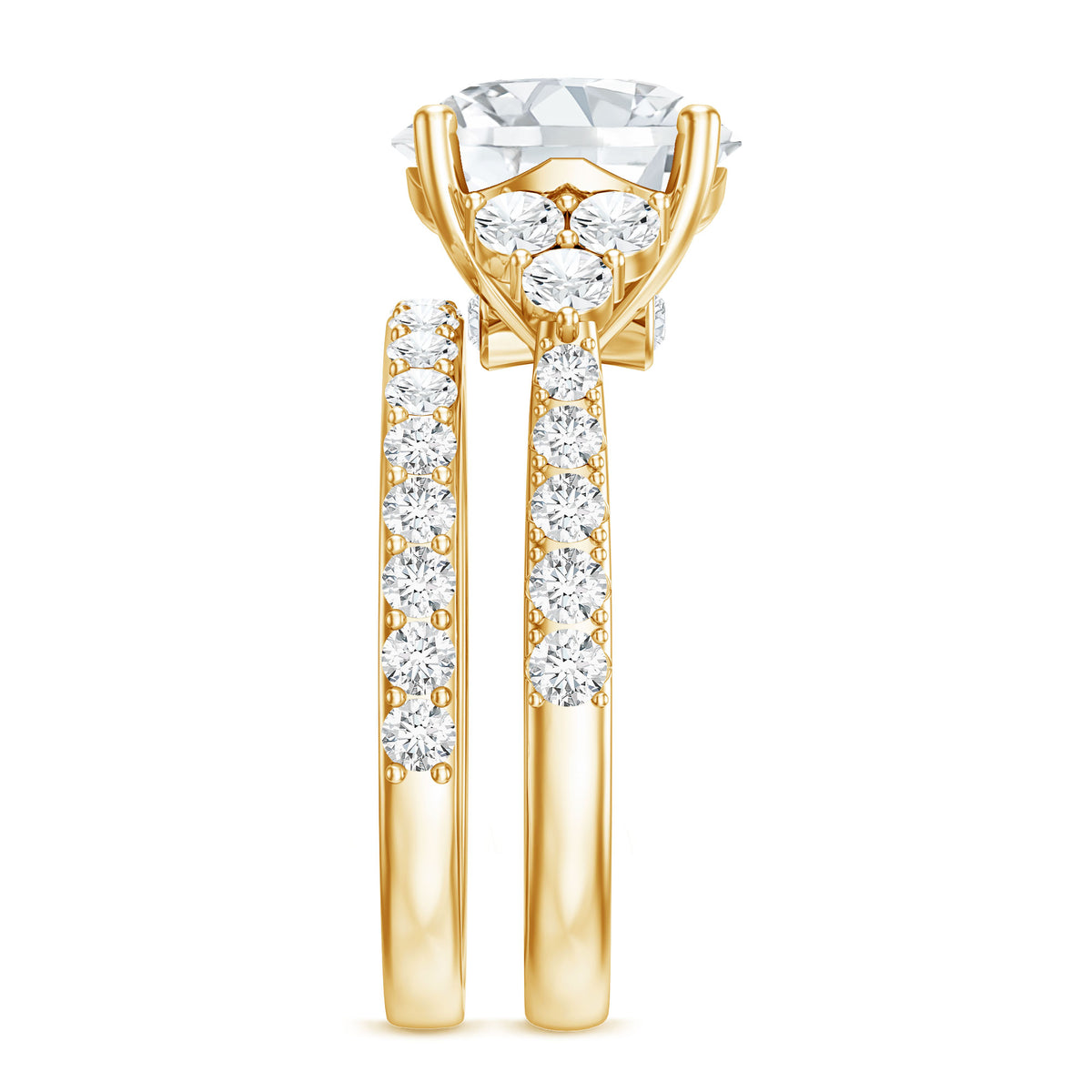 IGI Certified 4 Carat Lab Grown Diamond Engagement Ring with Enhancer Lab - ( E-VS1 ) - Rosec Jewels