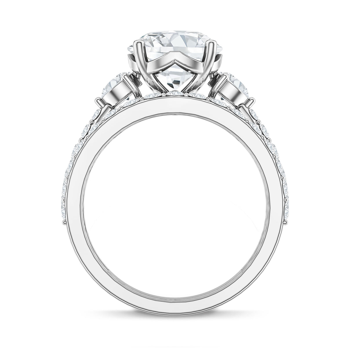 Rosec Jewels-IGI Documented 3 Carat Lab Grown Diamond Bridal Ring Set