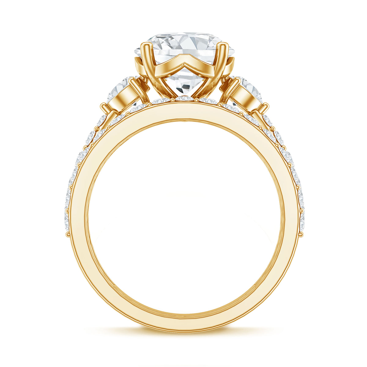 Rosec Jewels-IGI Documented 3 Carat Lab Grown Diamond Bridal Ring Set