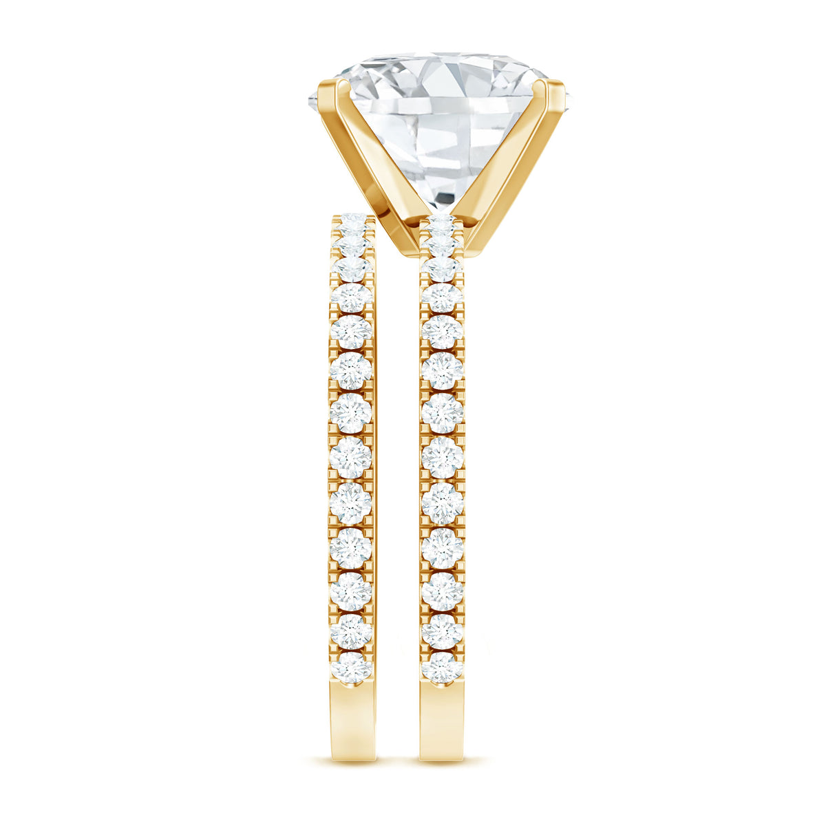 4 Carat Lab Grown Diamond Bridal Ring Set with IGI Certificate Lab - ( E-VS1 ) - Rosec Jewels