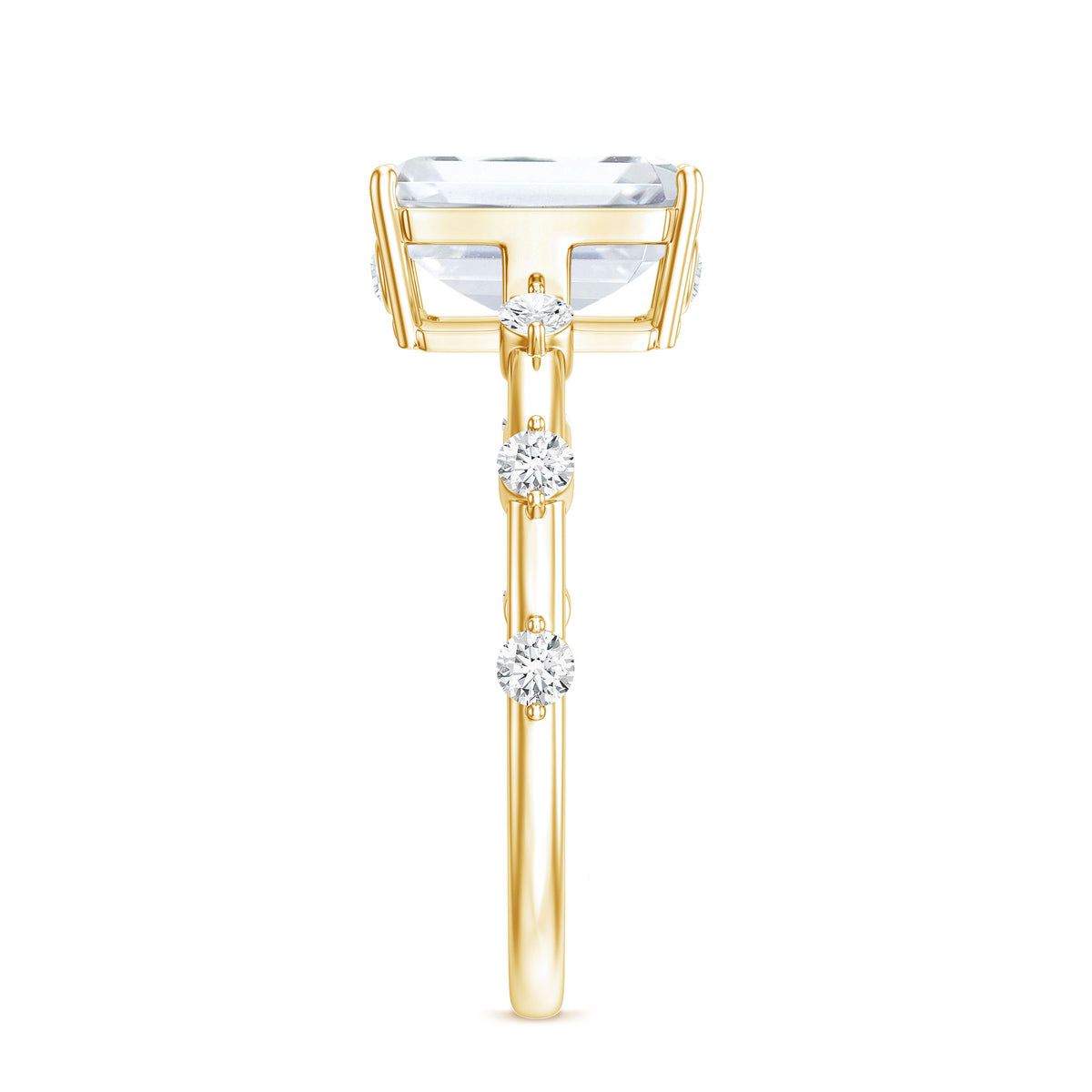 Rosec Jewels-Lab Grown 3 Carat Diamond Emerald Cut Engagement Ring with IGI Certificate