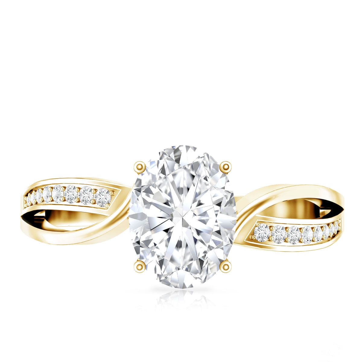 Rosec Jewels-IGI Verified 1 Carat Oval Lab Grown Diamond Infinity Engagement Ring for Women
