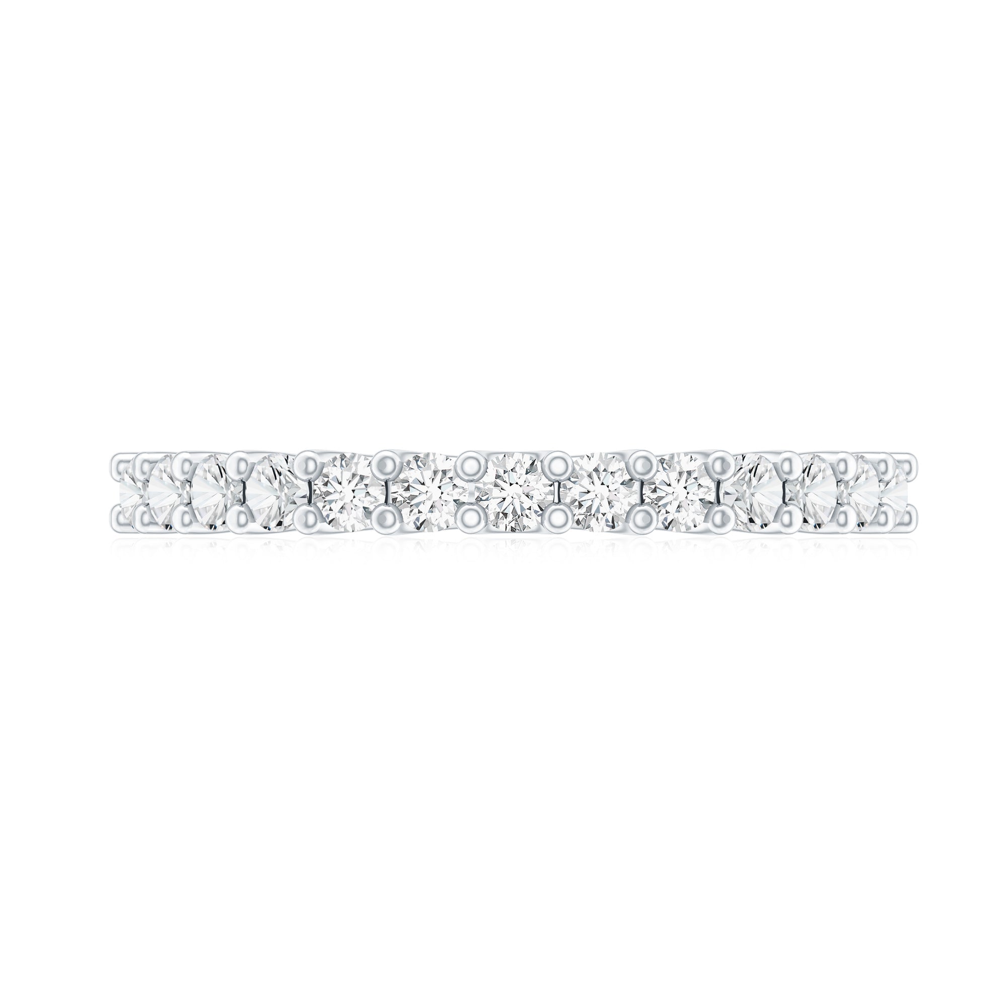Rosec Jewels-Moissanite Half Eternity Ring in Shared Prong Setting