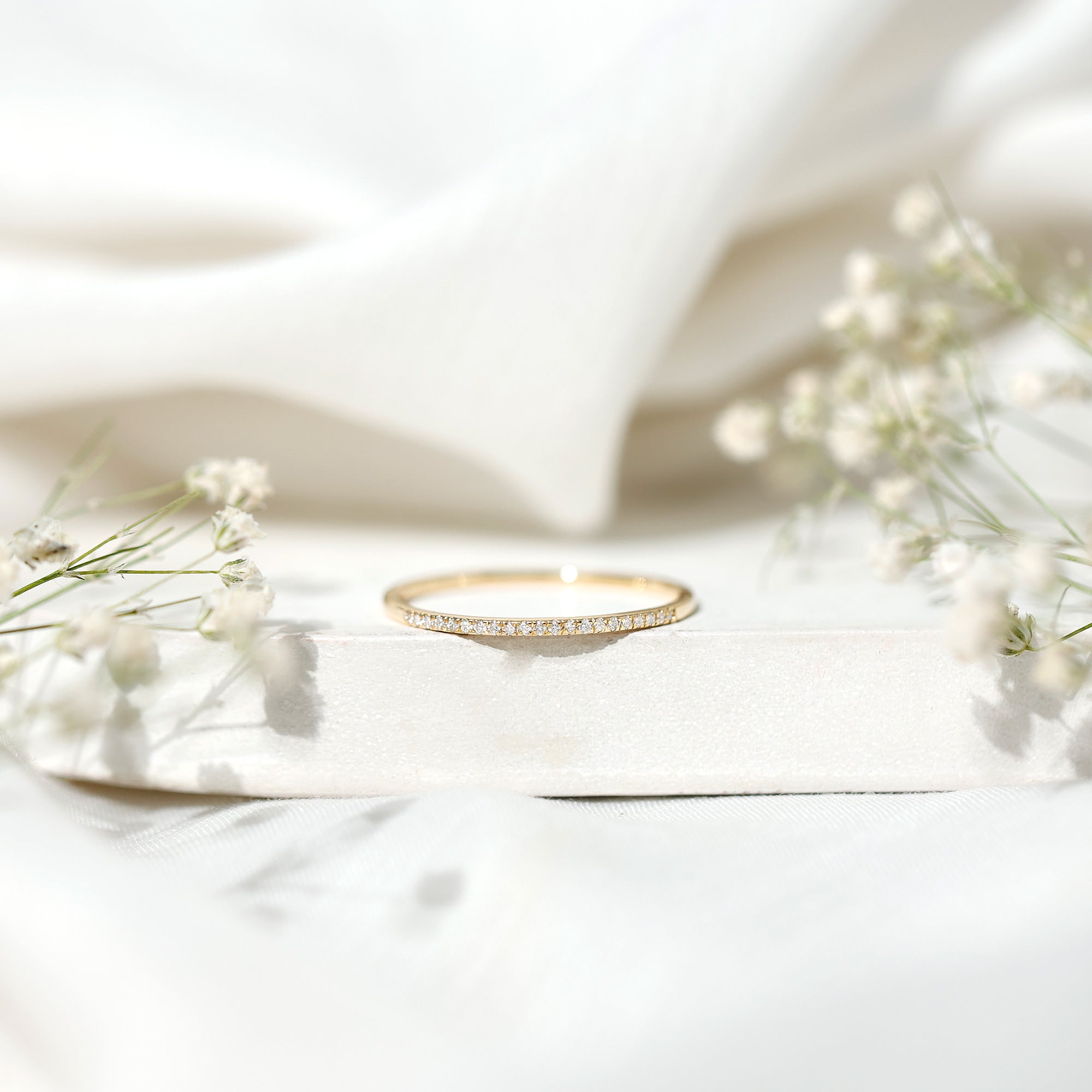 Certified Natural Diamond Stackable Wedding Ring Natural - ( HI-SI ) - Rosec Jewels
