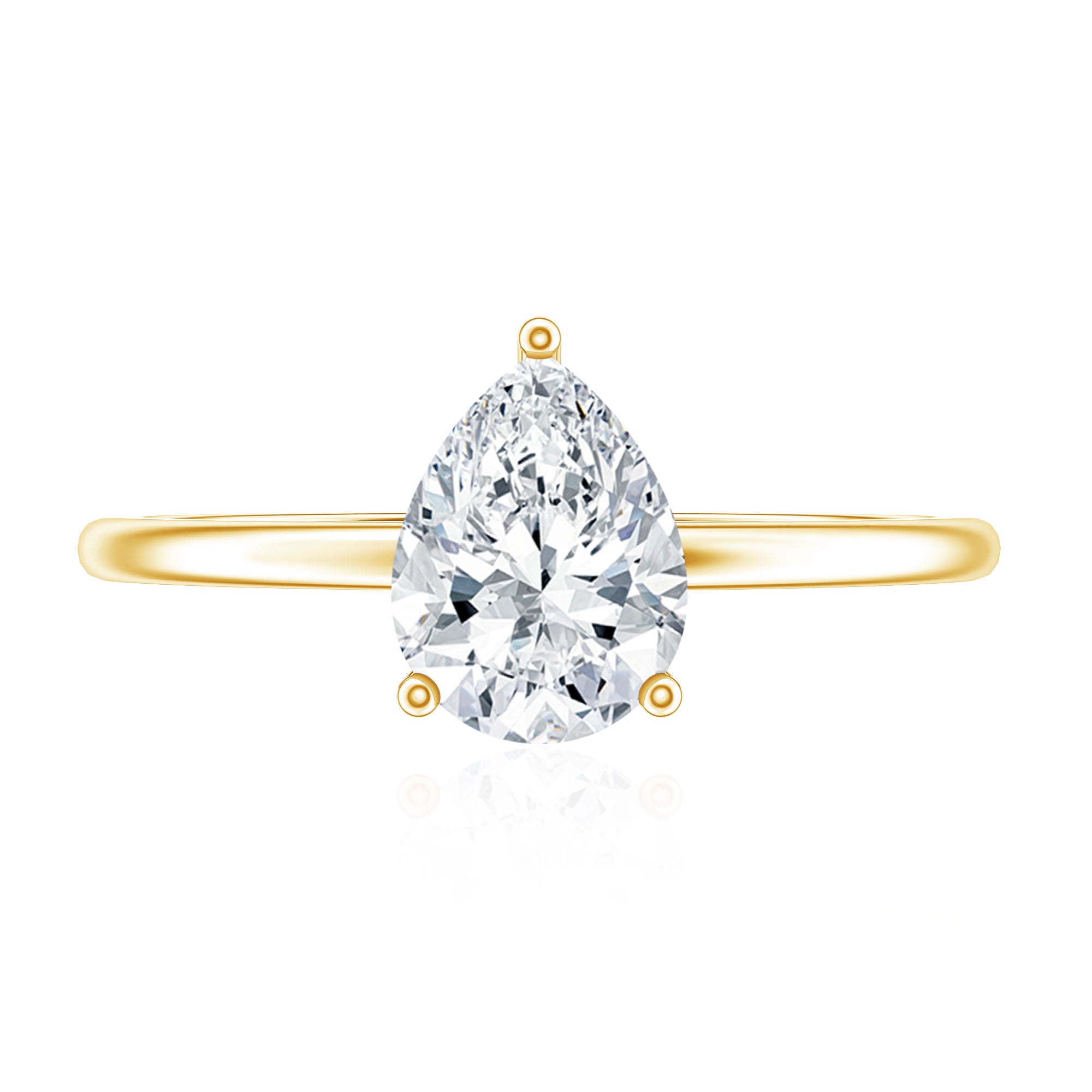 Solitaire Moissanite Teardrop Engagement Ring for Women D-VS1 - Rosec Jewels