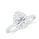 1.75 CT Pear Shape Moissanite Halo Engagement Ring Moissanite - ( D-VS1 ) - Color and Clarity - Rosec Jewels
