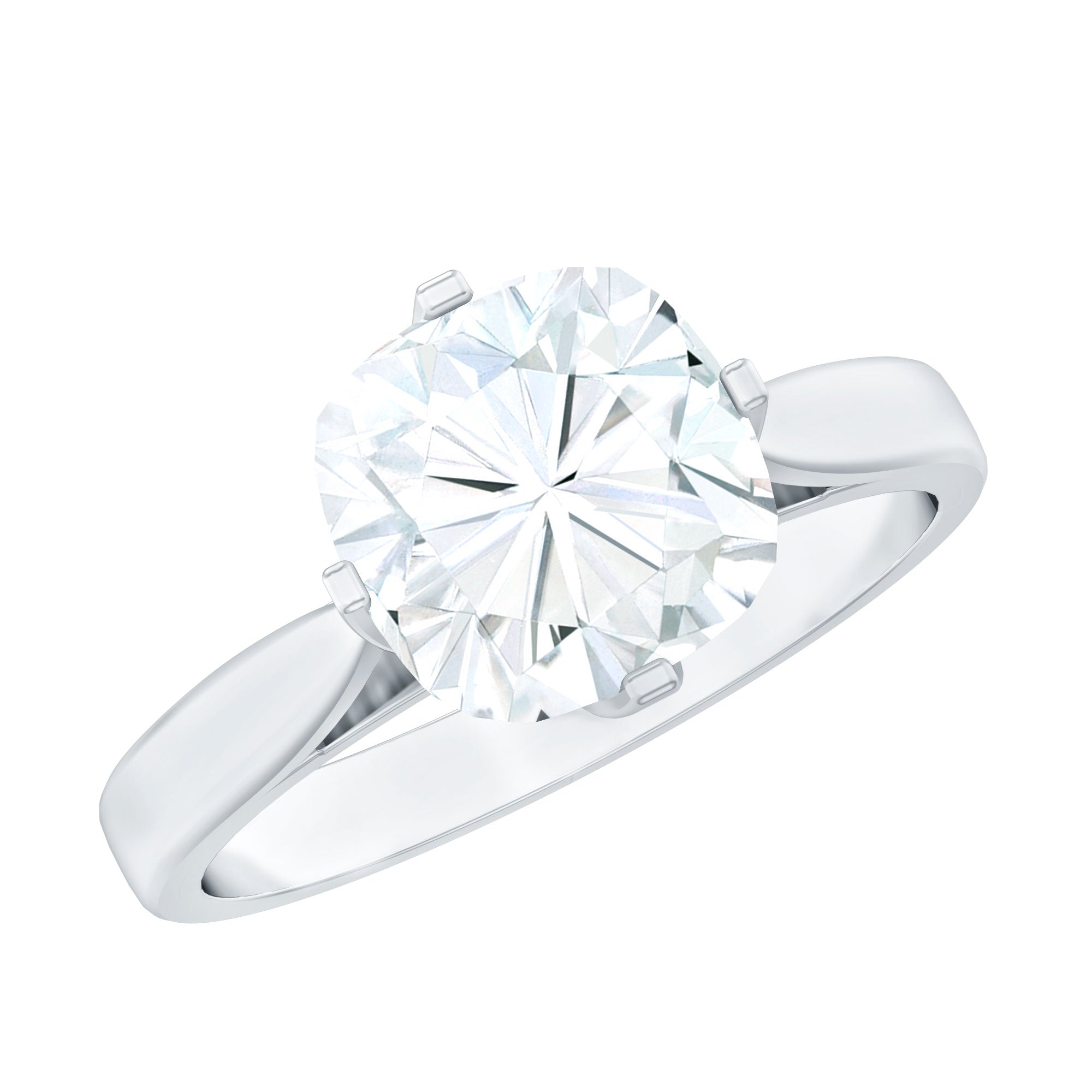 3.25 CT Cushion Shape Moissanite Solitaire Ring