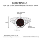 3.25 CT Garnet Vintage Engagement Ring with Diamond Side Stones and Milgrain Detailing Garnet - ( AAA ) - Quality - Rosec Jewels