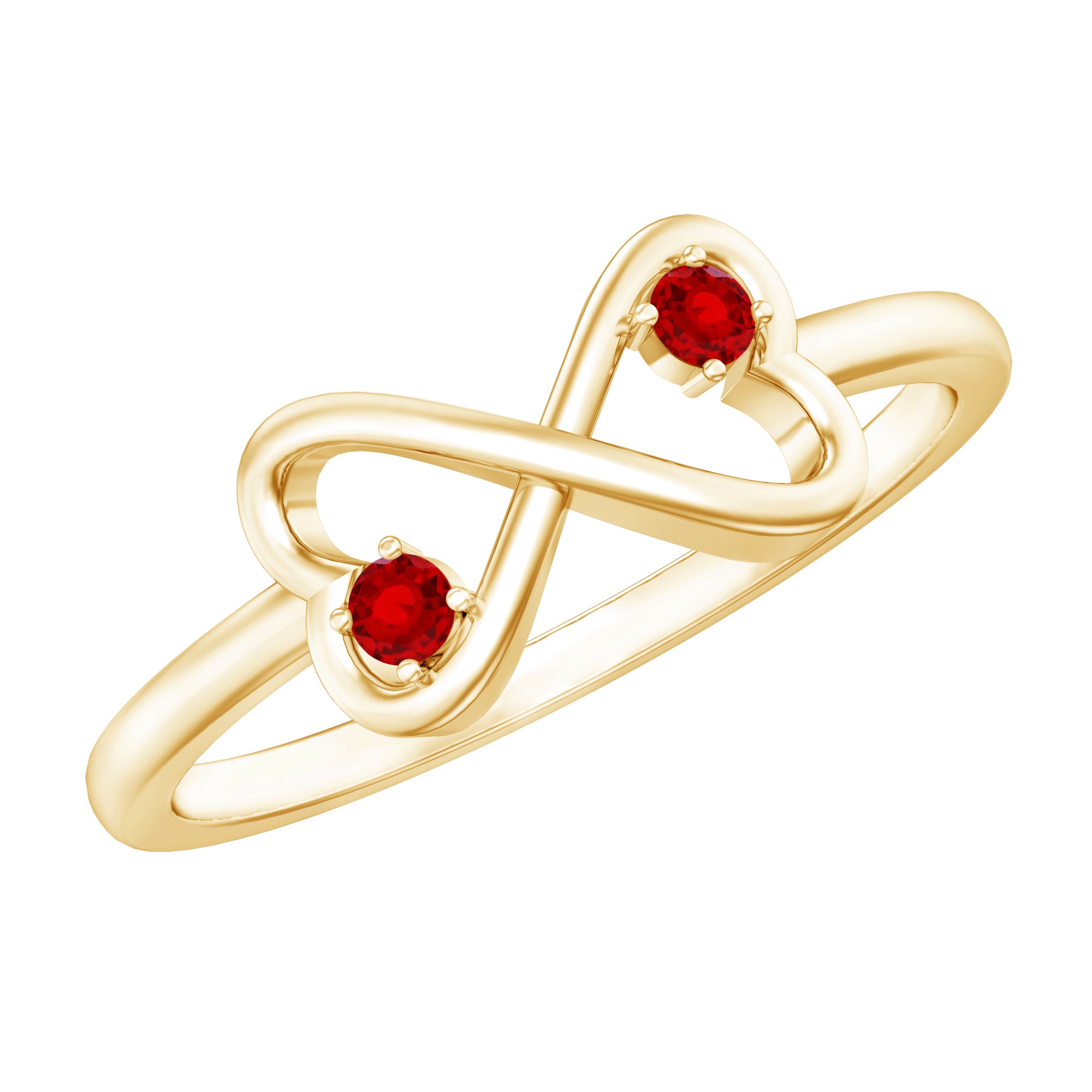 Rosec Jewels-Lab Created Ruby Infinity Heart Promise Ring