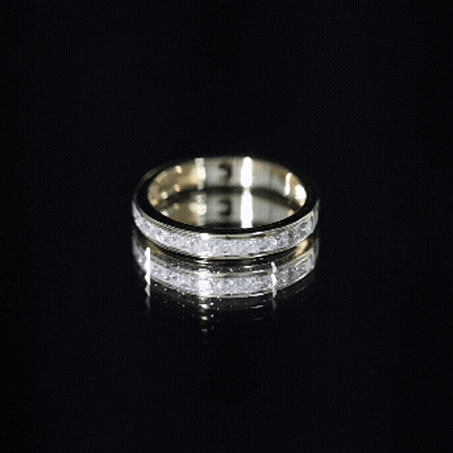 Princess Cut Moissanite Half Eternity Band Ring in Channel Setting D-VS1 - Rosec Jewels