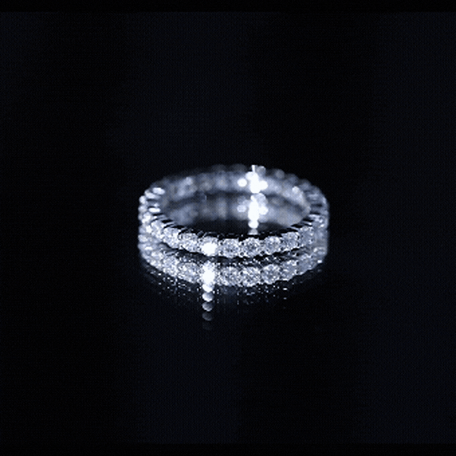 Prong Set Moissanite Eternity Wedding Band Ring for Women D-VS1 - Rosec Jewels
