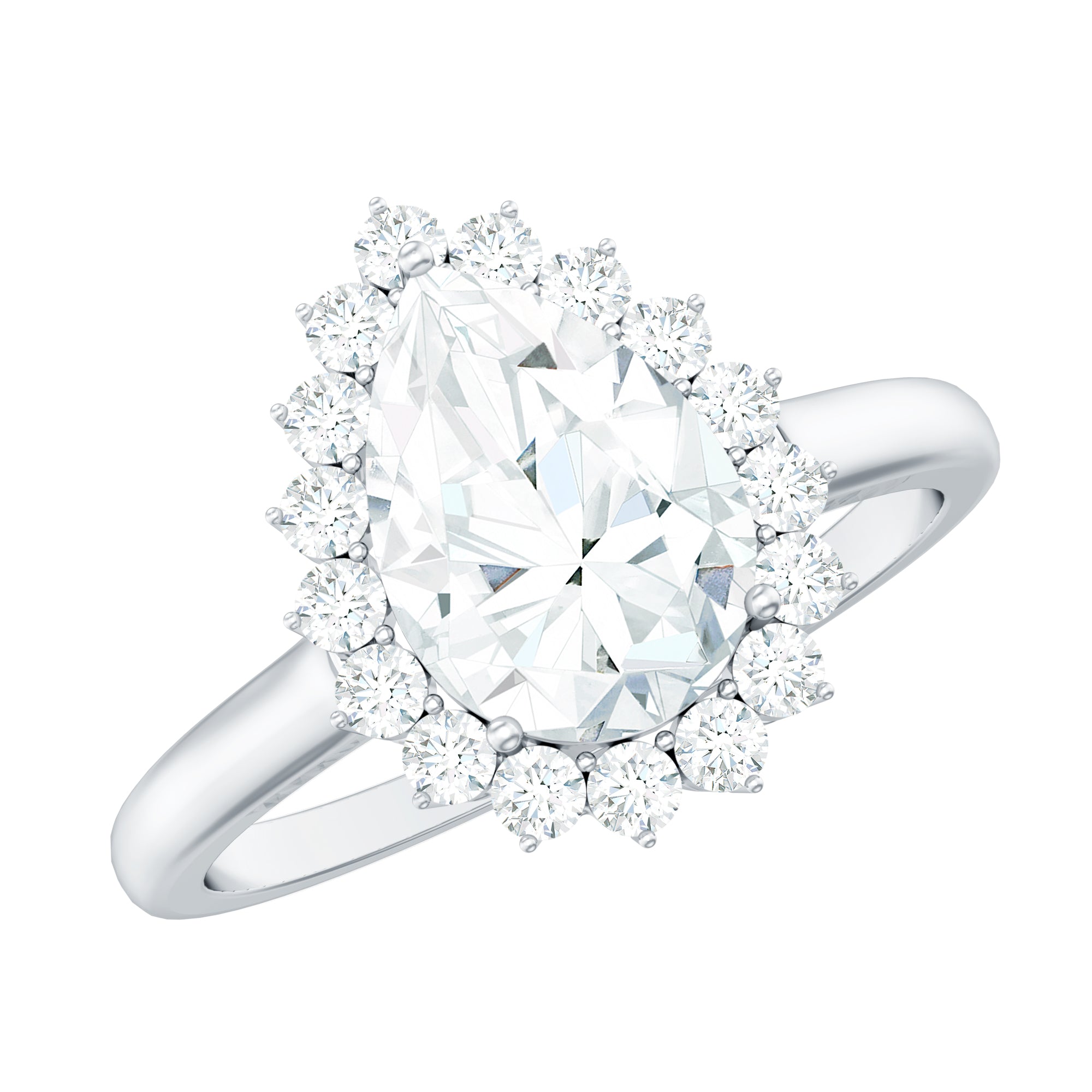Certified Pear Cut Engagement Ring With Moissanite