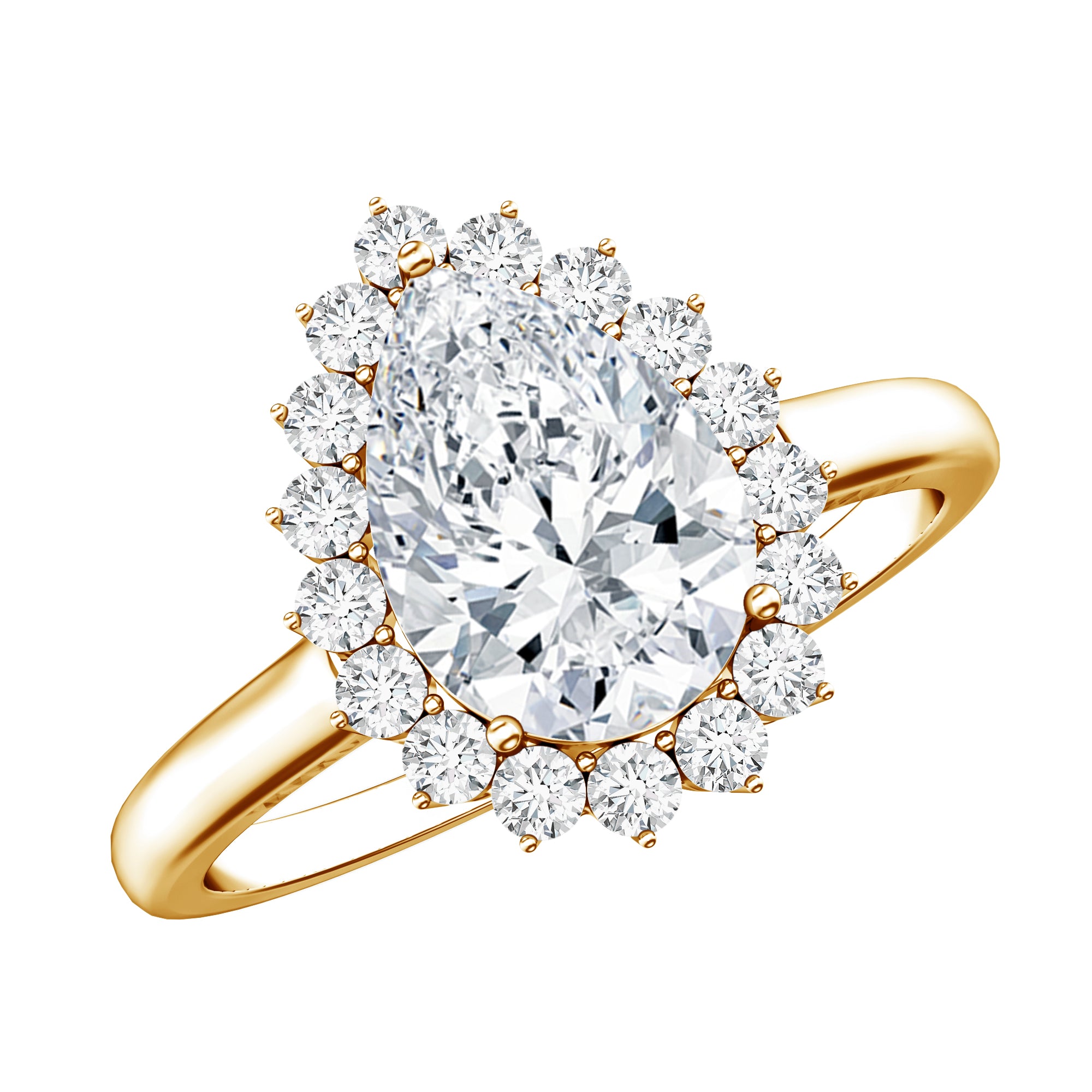 Certified Pear Cut Engagement Ring With Moissanite D-VS1 - Rosec Jewels